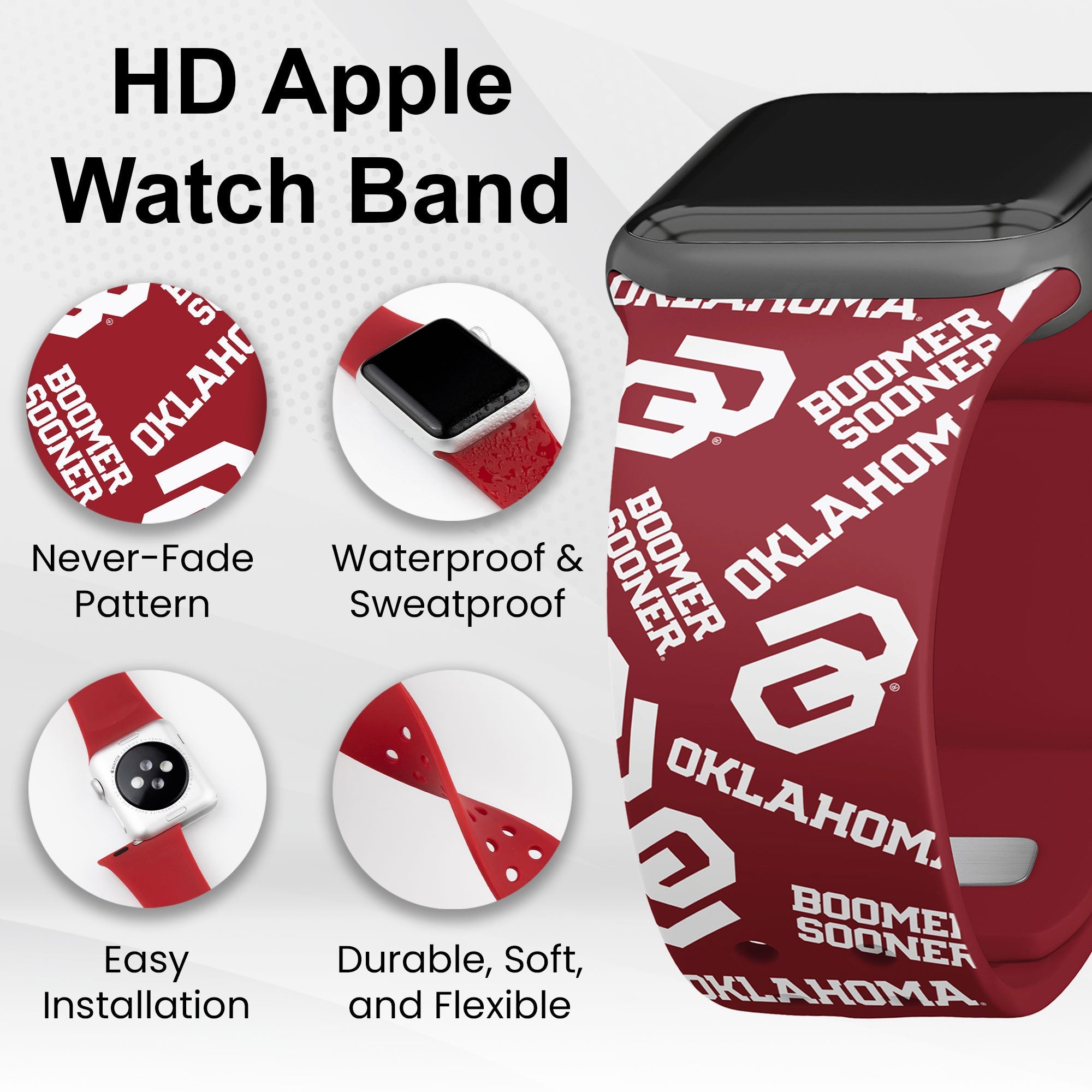 Oklahoma Sooners HD Apple Watch Band