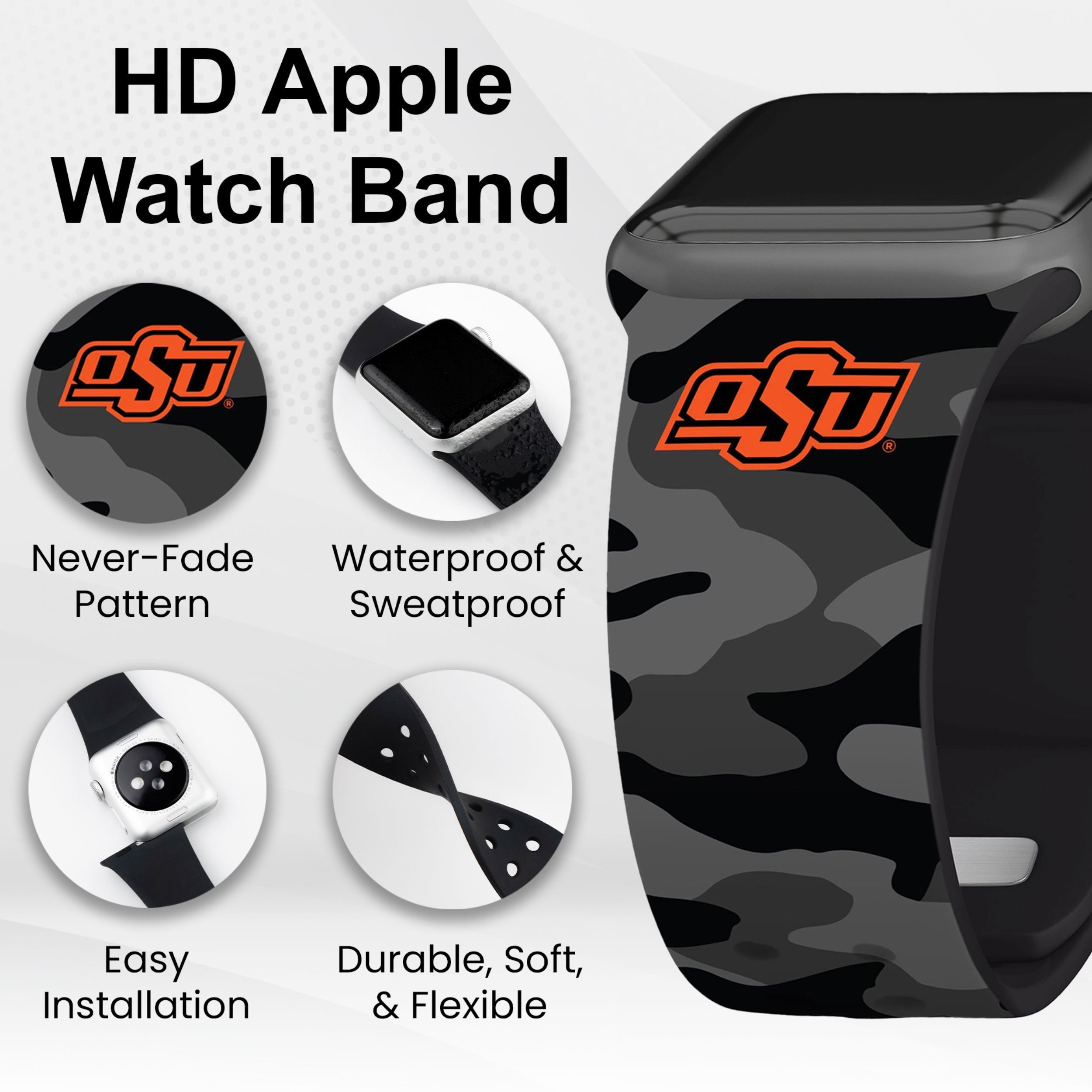 Oklahoma State Cowboys HD Apple Watch Band