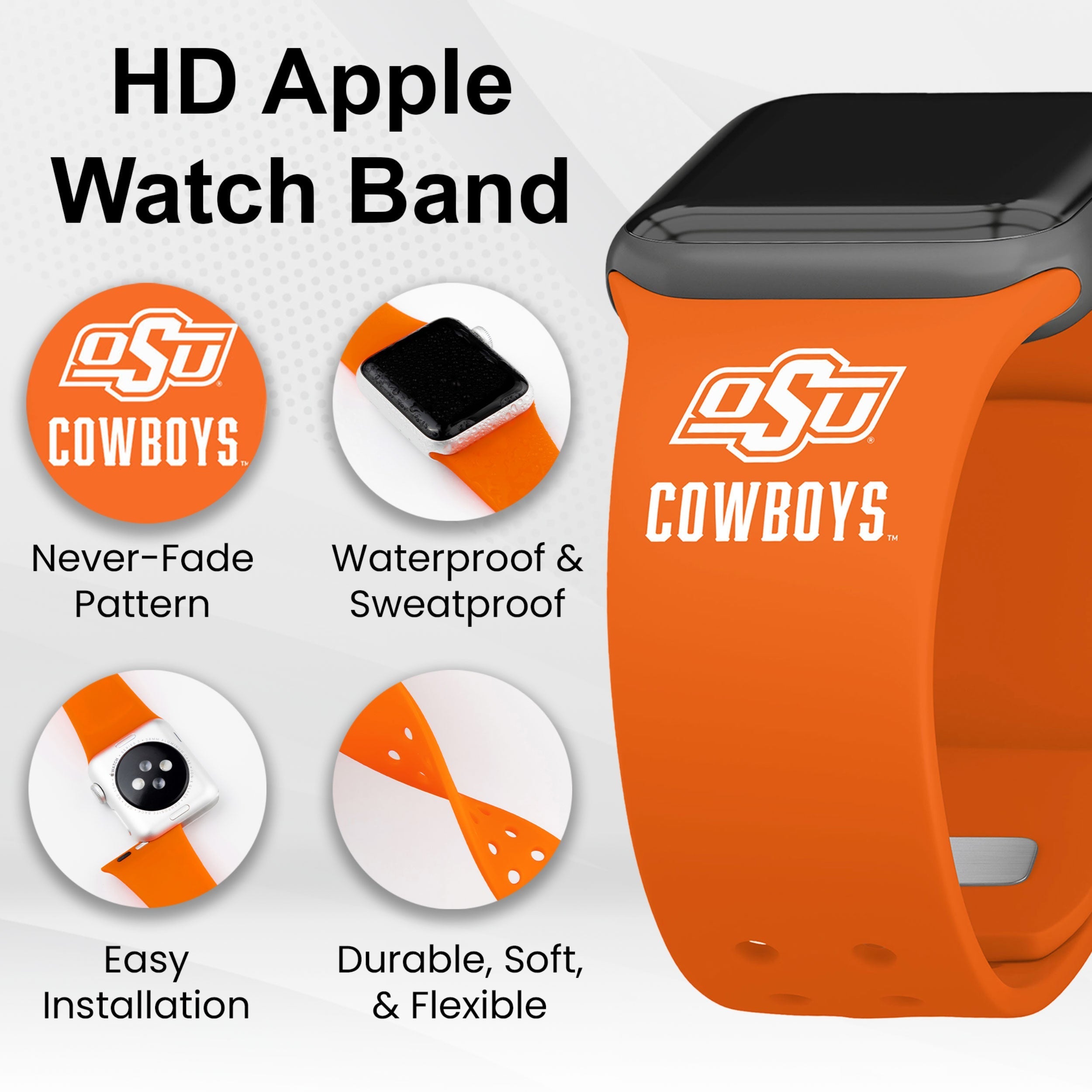 Oklahoma State Cowboys HD Apple Watch Band