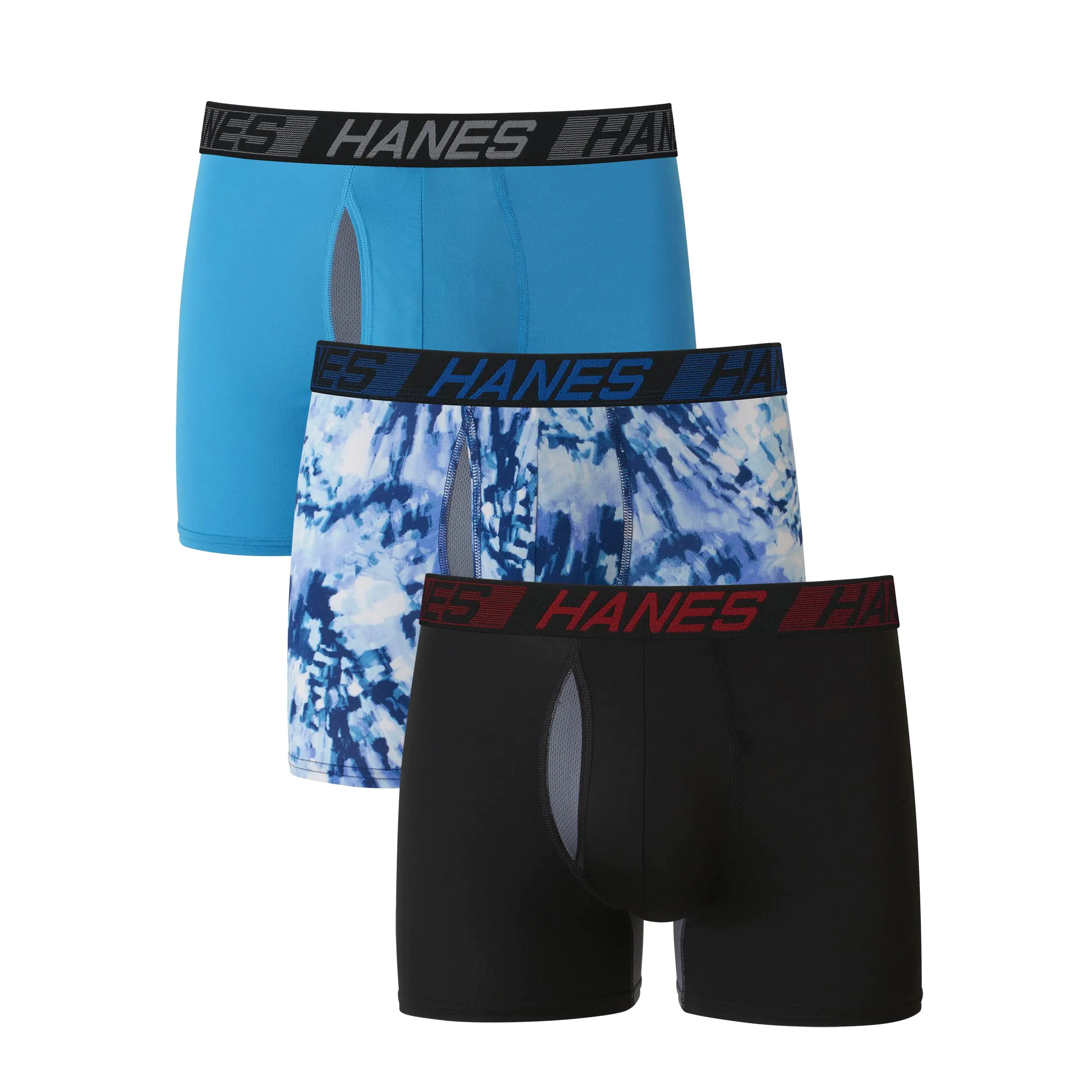 Hanes Men’s Total Support Pouch Boxer Briefs, X-Temp Cooling, Moisture-Wicking Underwear, Regular, Long-leg and Trunk, 3-Pack Regular Leg Large Regular Leg - Marled