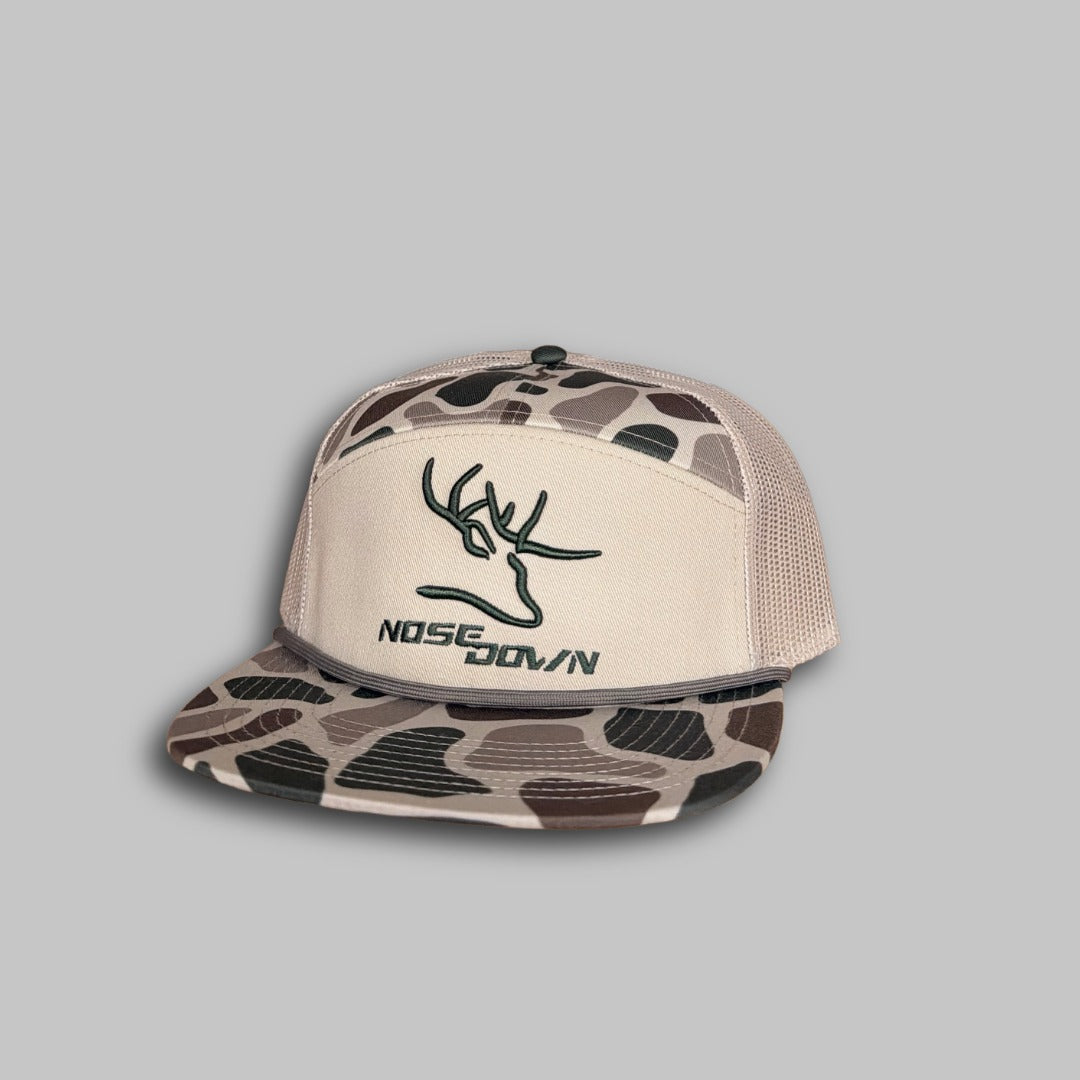 7 Panel Duck Camo Embroidered Snapback Hat - Unisex Streetwear
