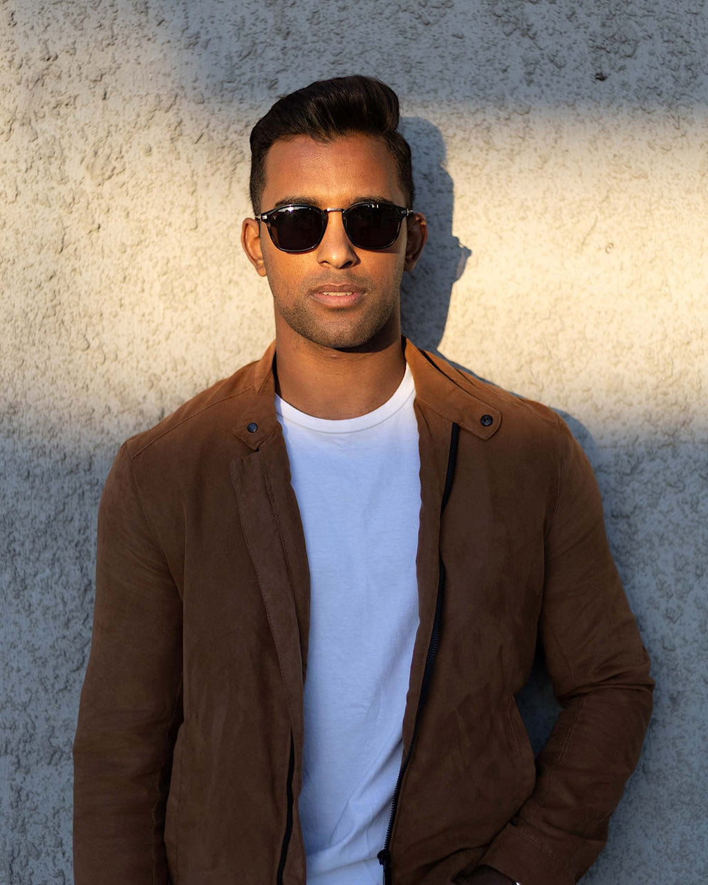 The Oliver Semi Matte Black Polarized Italian Mazzucchelli Frames