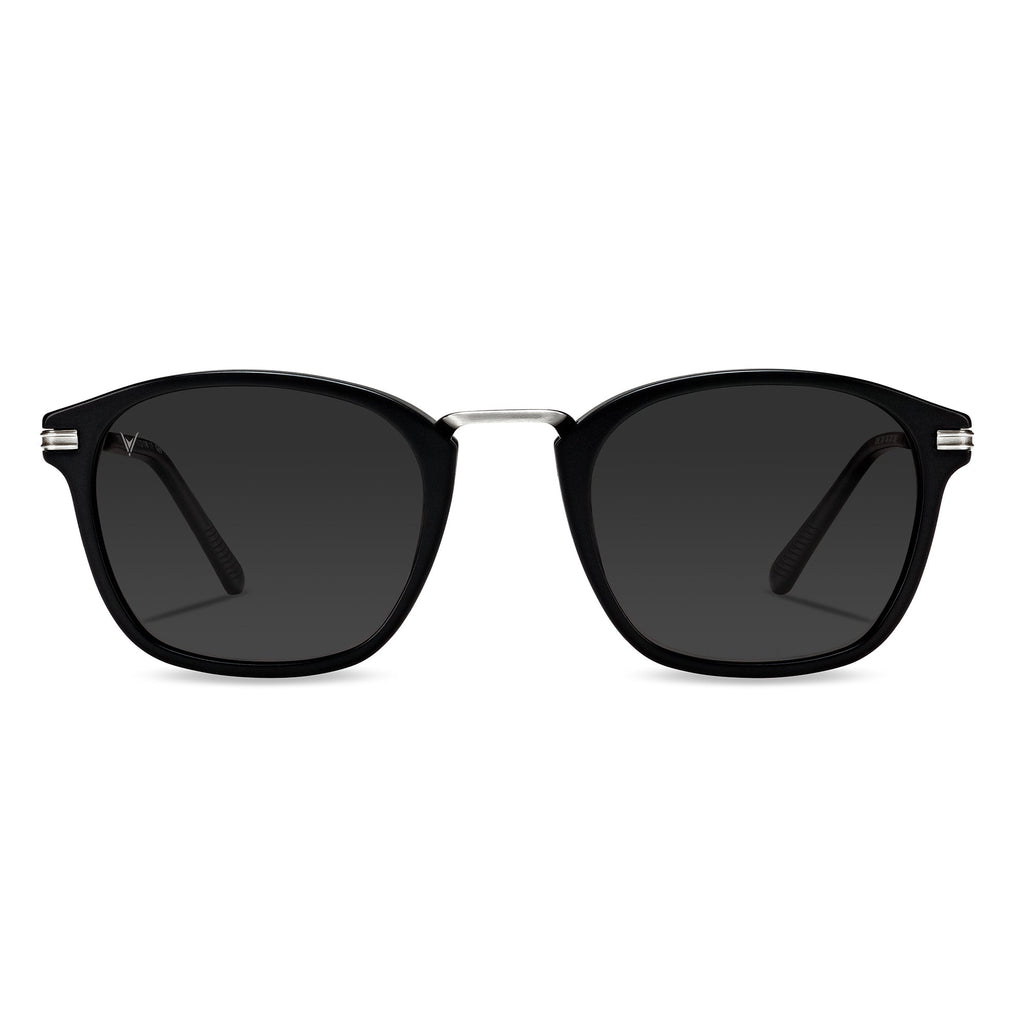 The Oliver sunglasses in Semi Matte Black featuring high-quality Italian Mazzucchelli acetate frames.