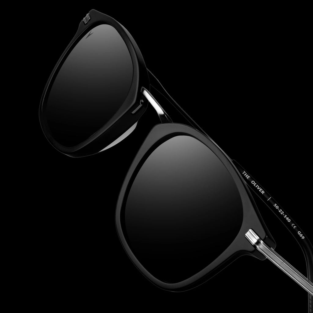 The Oliver Semi Matte Black Polarized Italian Mazzucchelli Frames