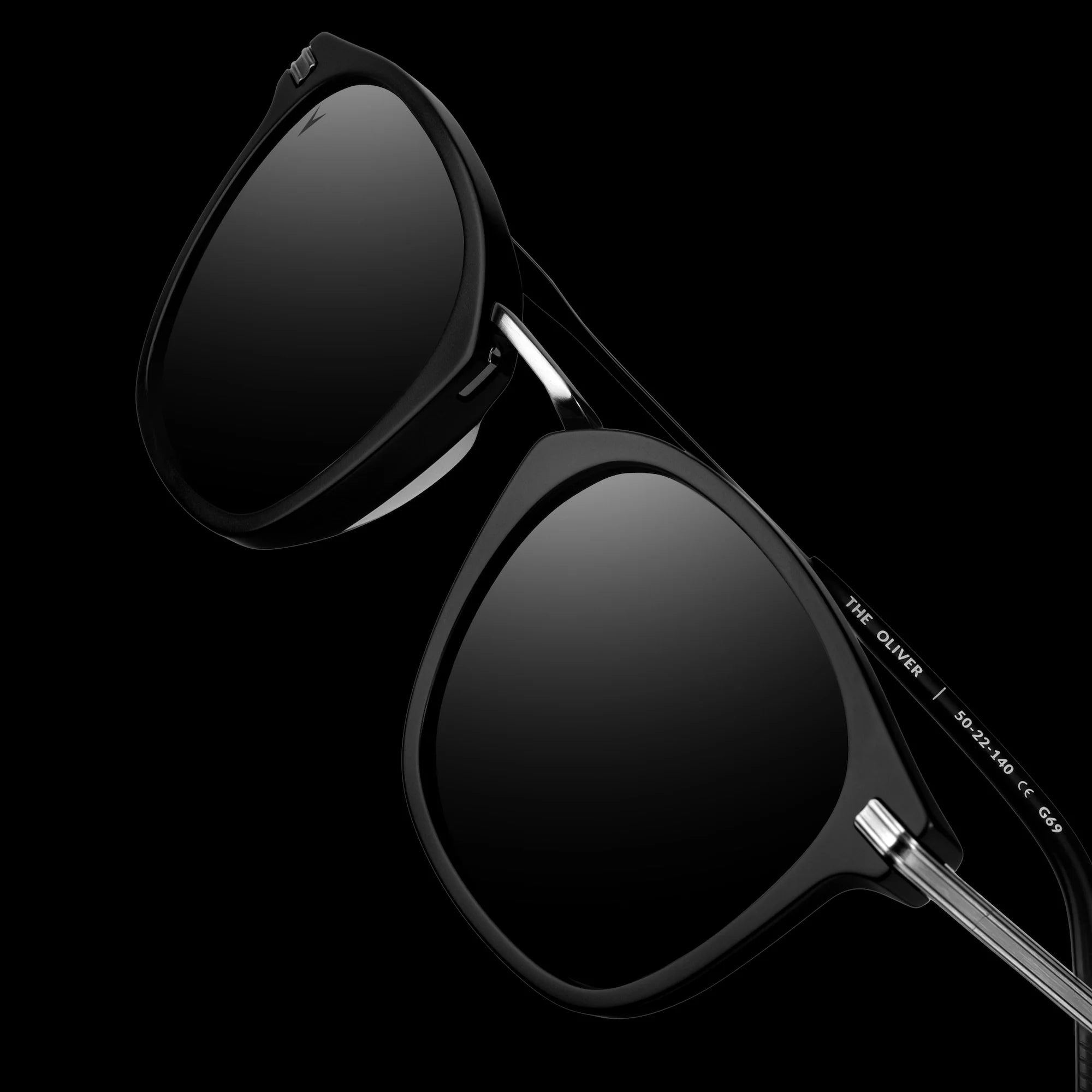 The Oliver Semi Matte Black Polarized Italian Mazzucchelli Frames