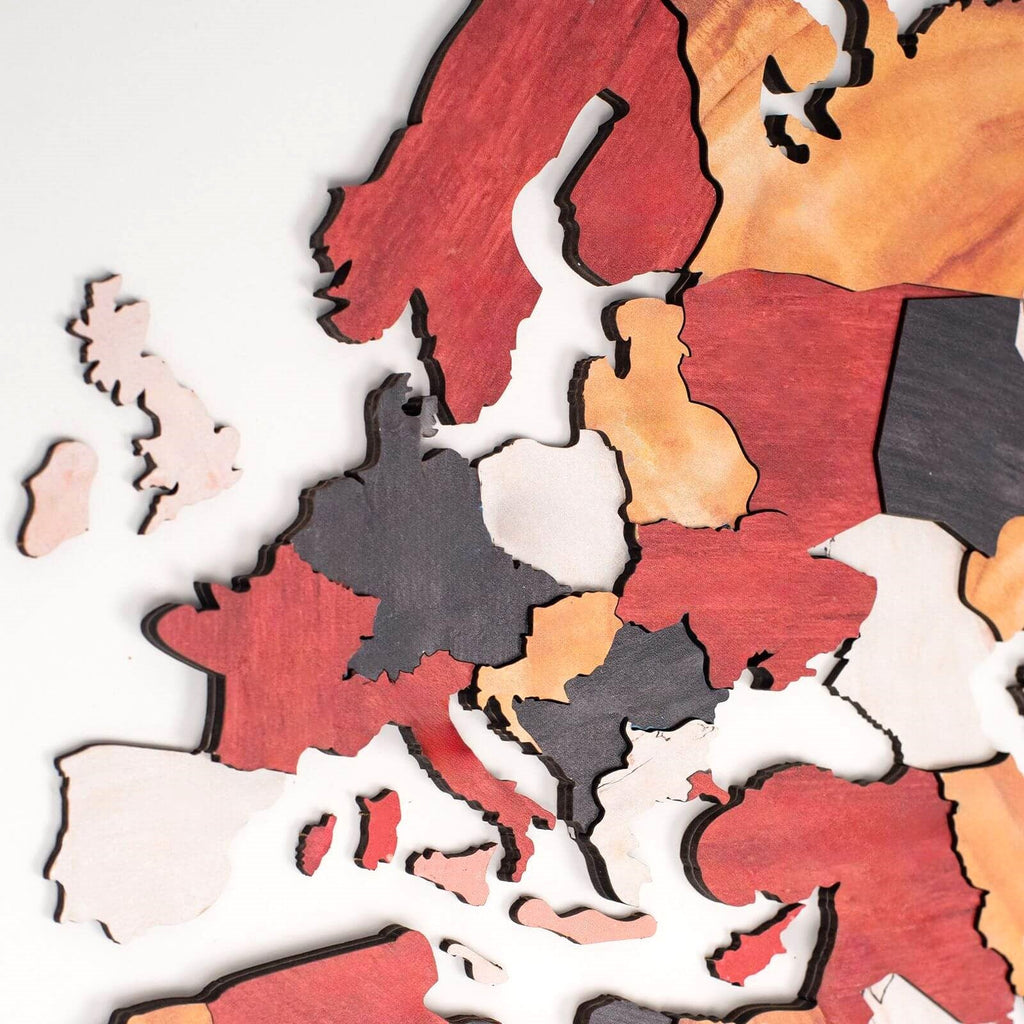 3D Wooden World Map Onyx – Earthy Tone Wall Art