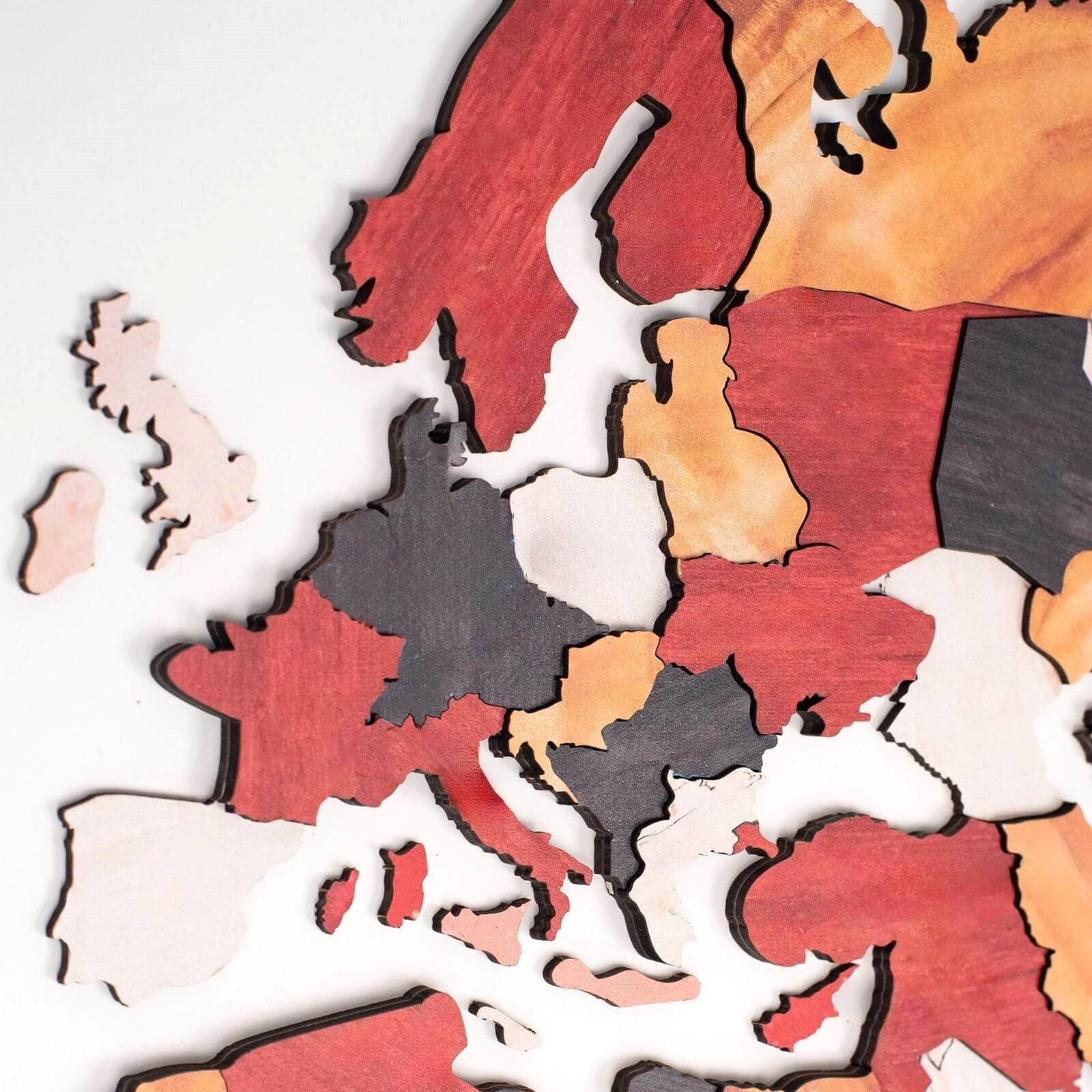 3D Wooden World Map Onyx – Earthy Tone Wall Art