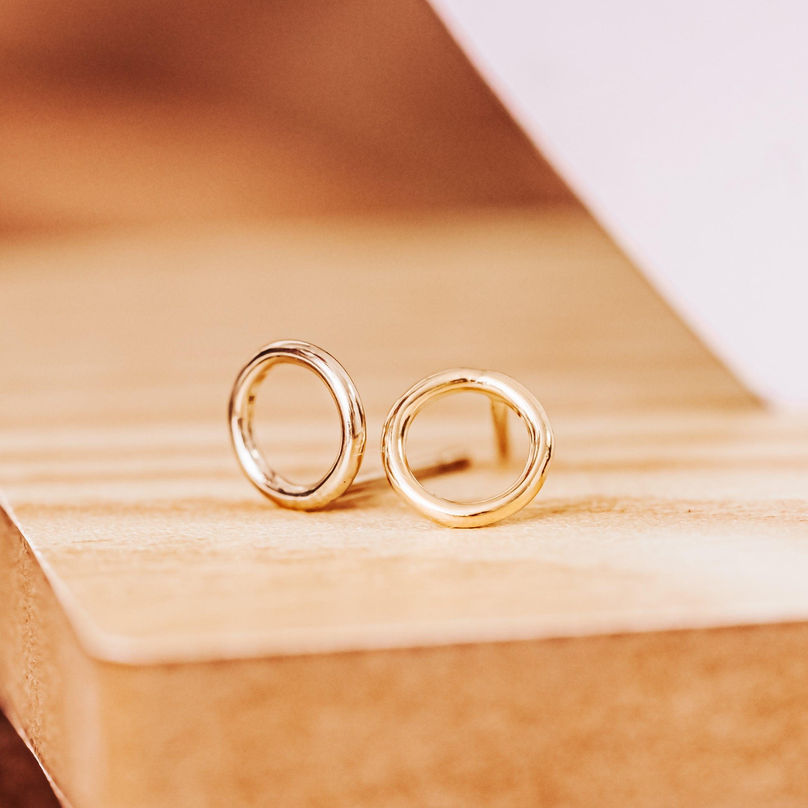 Open Circle Stud Earrings