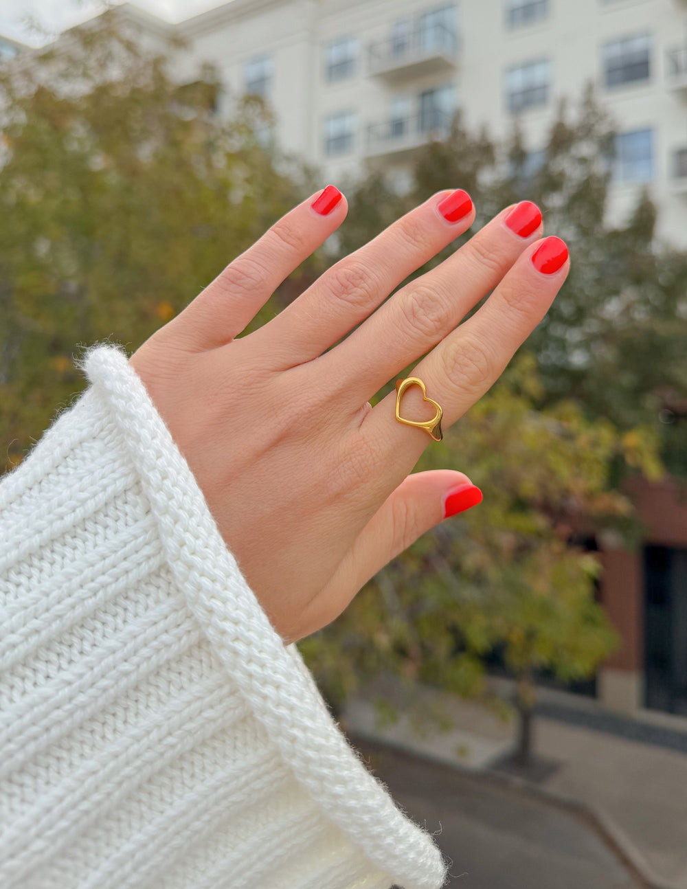 Open Heart Ring - Elegant Minimalist Symbolic Jewelry