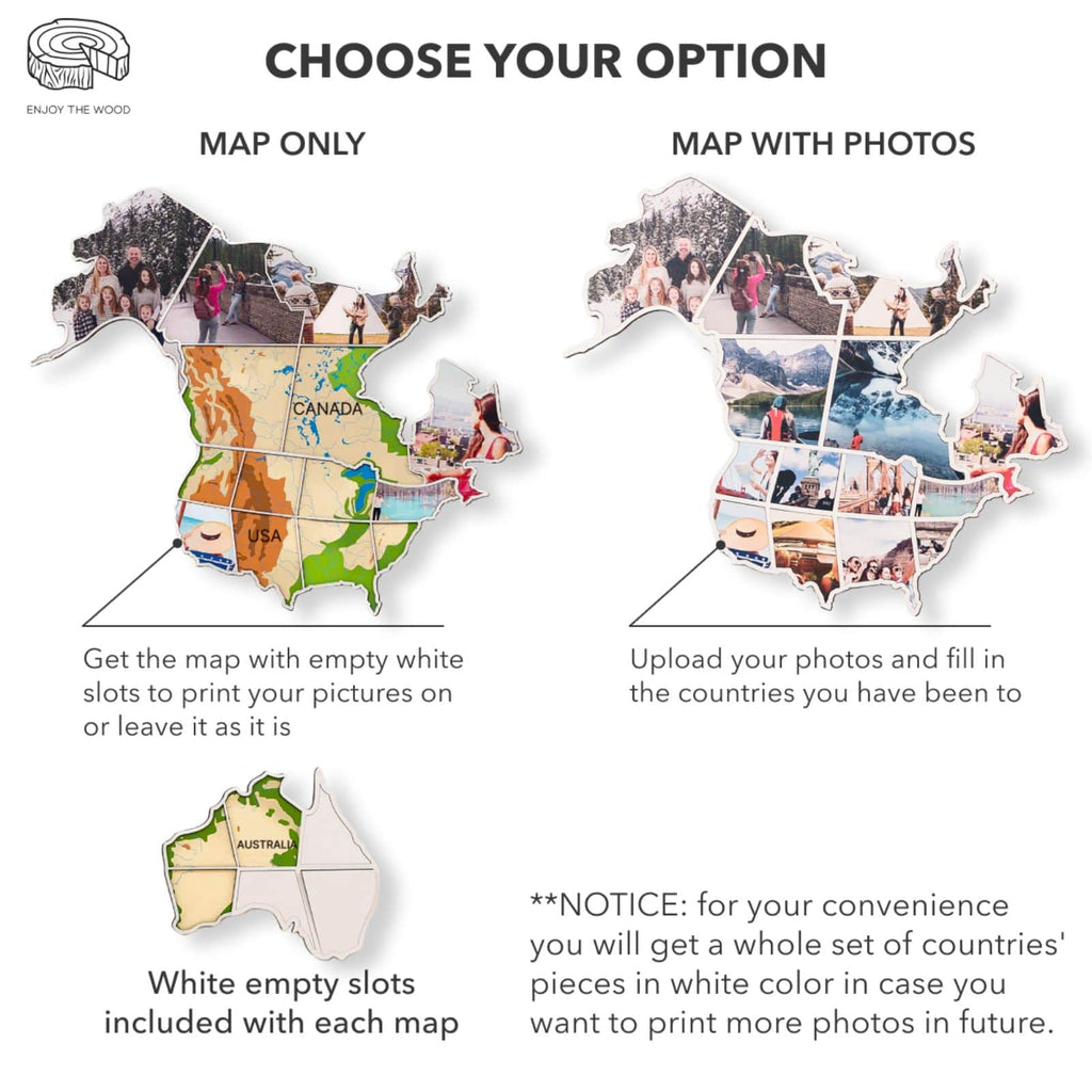 World Photo Map Physical Edition for Global Travel Memories