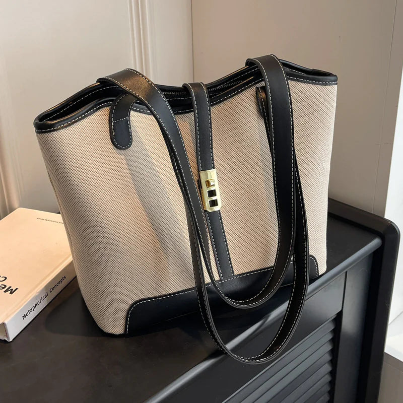 Large Capacity Retro Canvas Tote Bag for Women