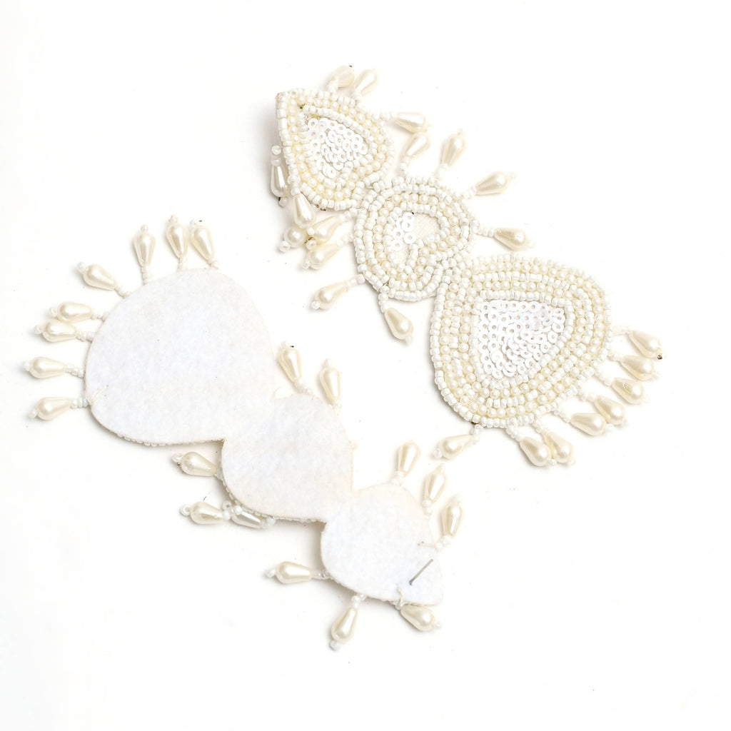 Handicraft Johar Kamal Off White Pearl Earrings for Women