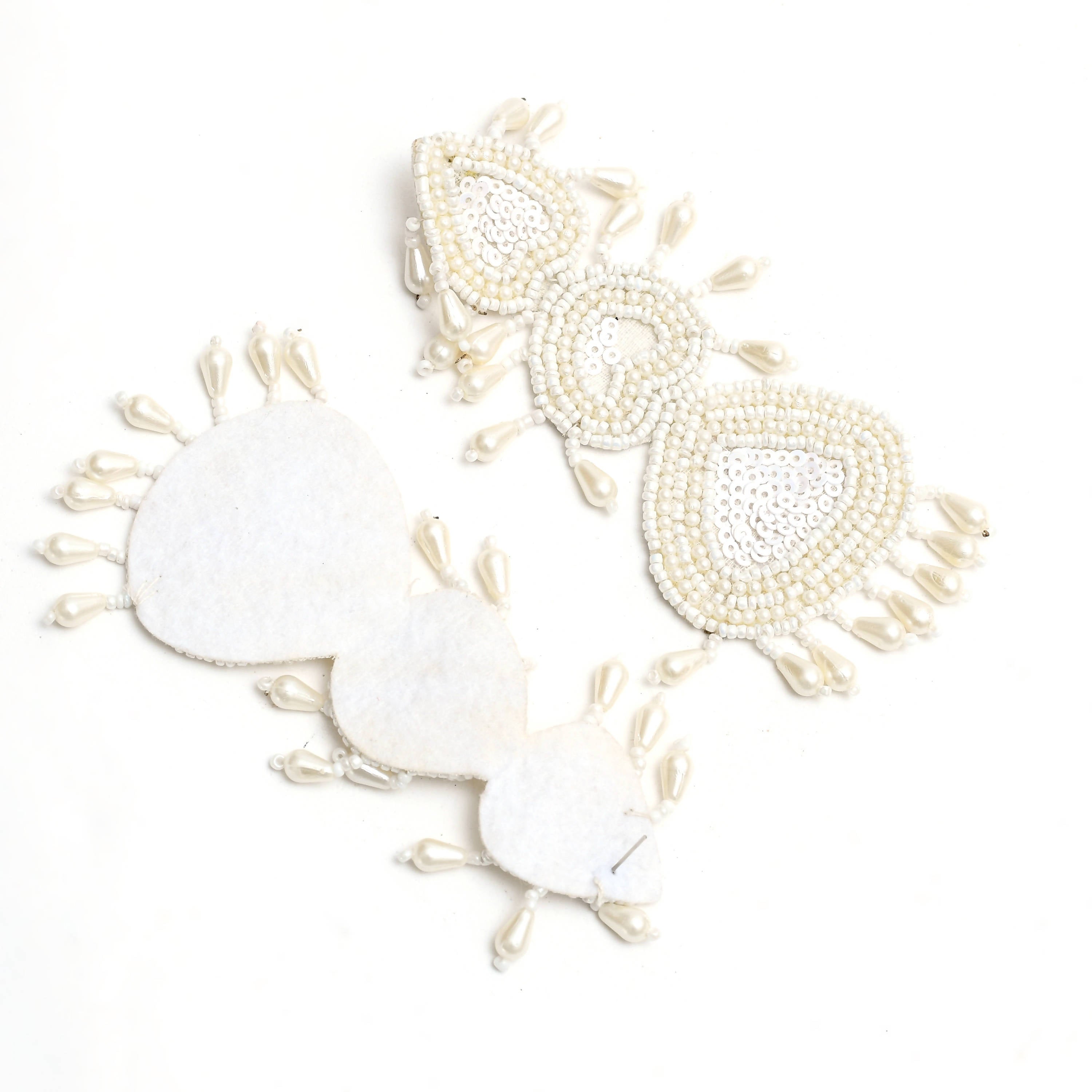 Handicraft Johar Kamal Off White Pearl Earrings for Women