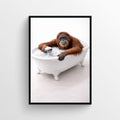 Orangutan Animal Bathroom Tub Poster
