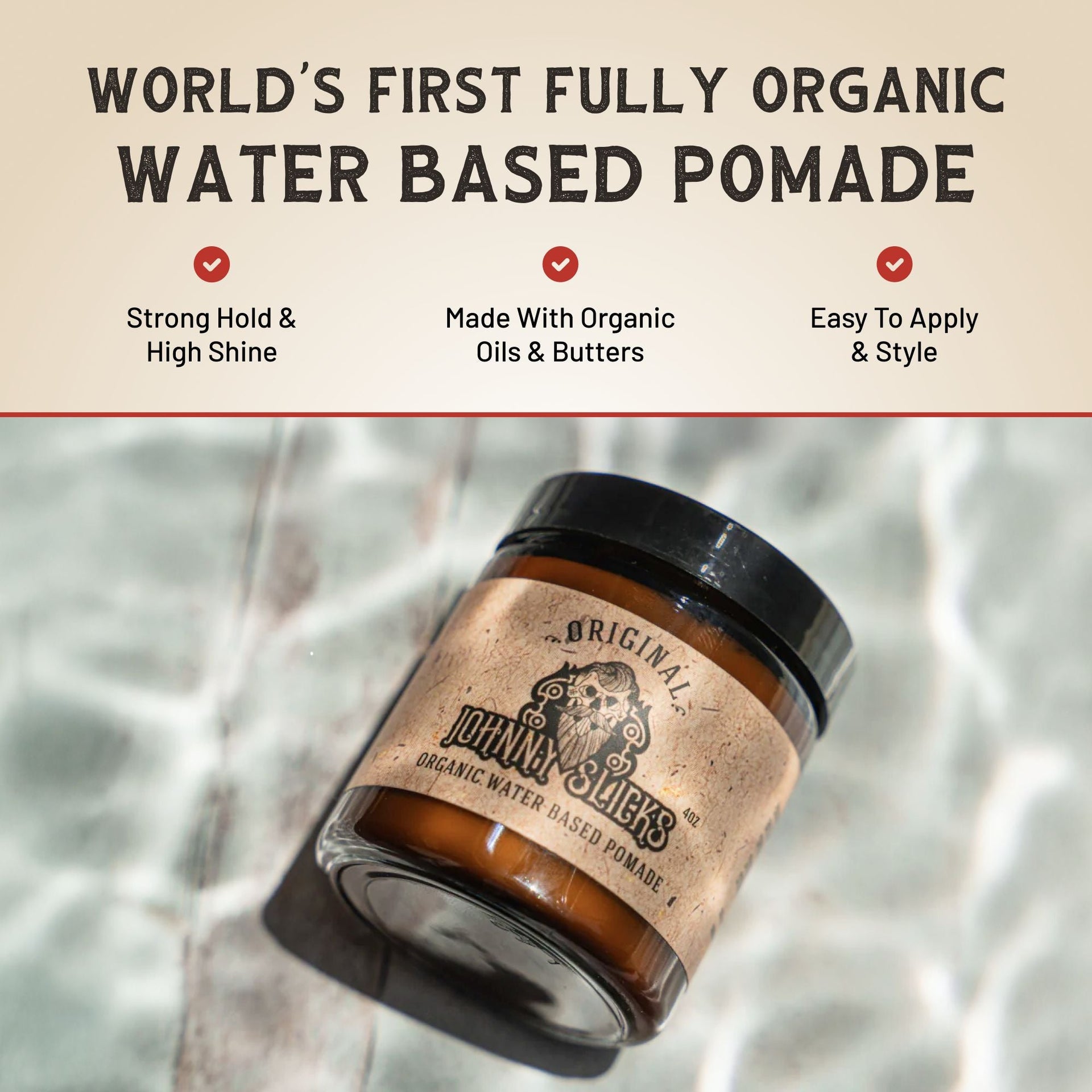 Organic Water Based Pomade for Strong Hold and High Shine - Image 8