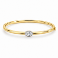 Drew Oval Cut Bezel Two-Tone Bangle