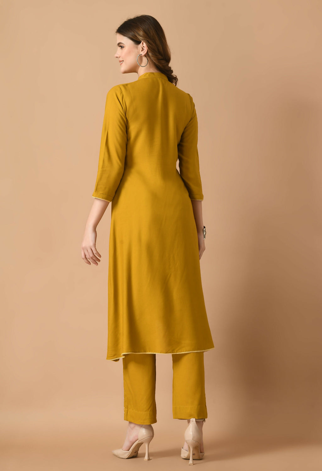 Mustard Cotton Rayon Kurta Set - Breathable 2-Piece Ethnic Wear