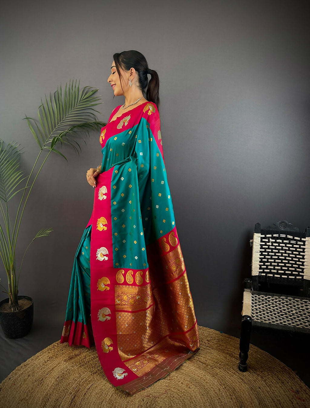 Joban Fashion Light Brown Butti Banarasi Silk Sarees