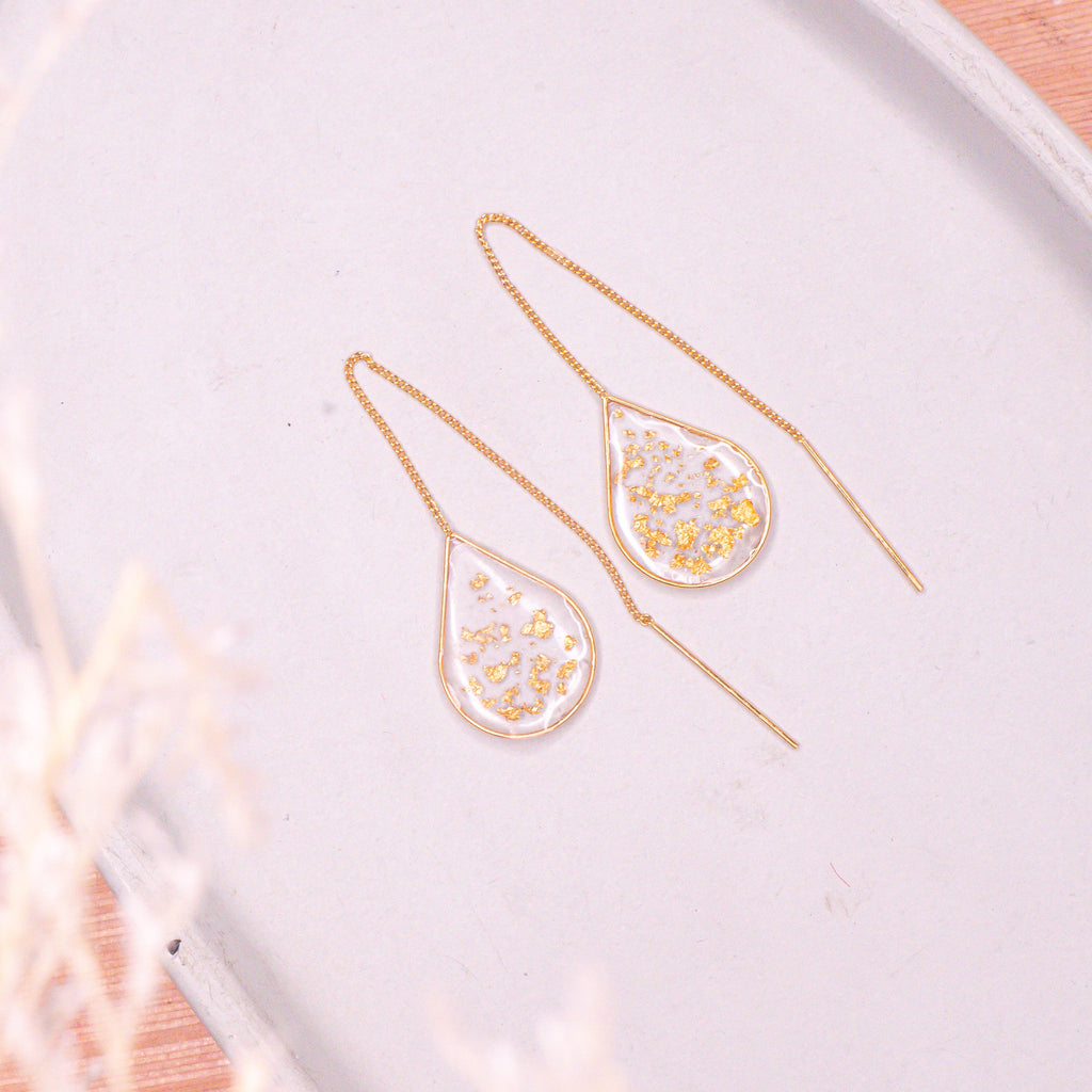 Anh Thư Gold Ear Threaders – Minimalist Statement Drops