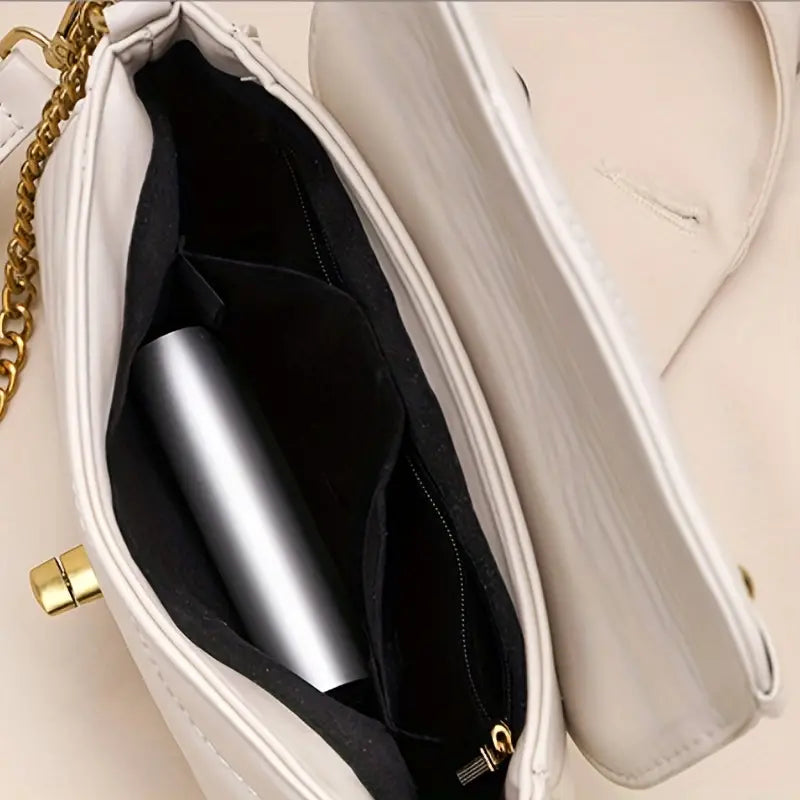 Quilted Crossbody Bag with Coin Purse and Chain