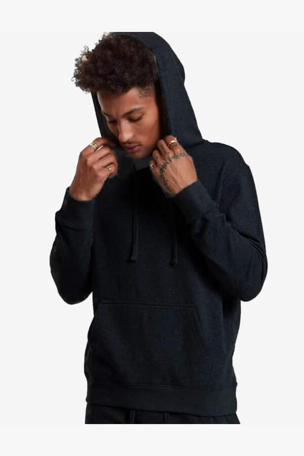 Heavyweight Pullover Hoodie Black Premium Cotton Blend Hood - Image 4