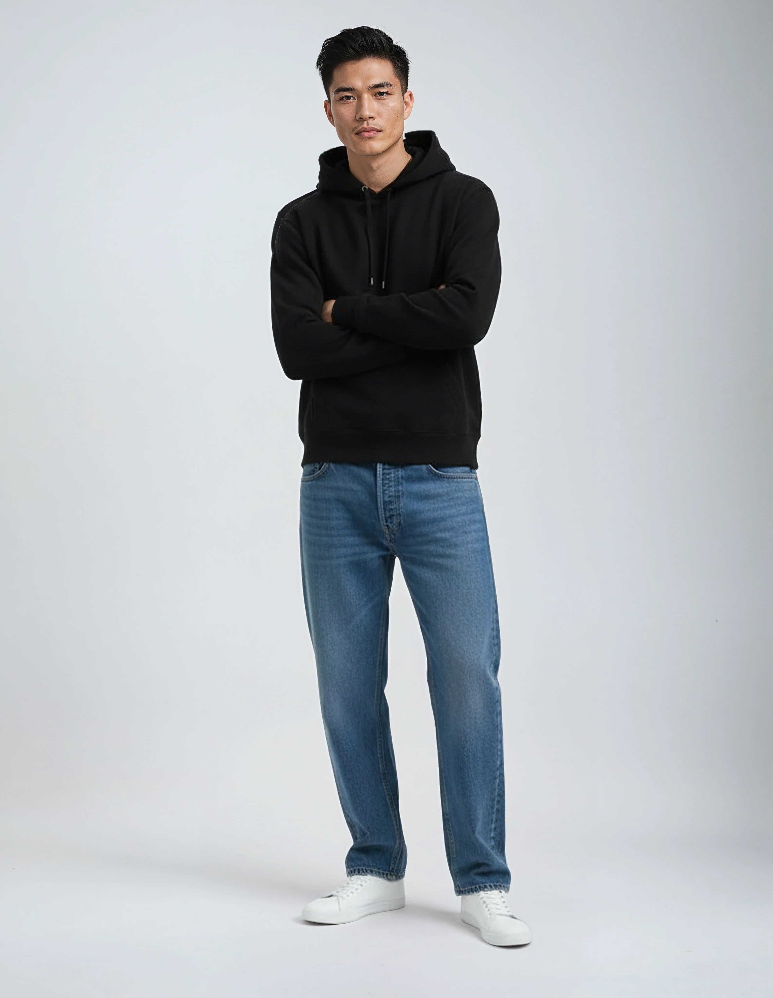 Heavyweight Pullover Hoodie Black Premium Cotton Blend Hood - Image 3