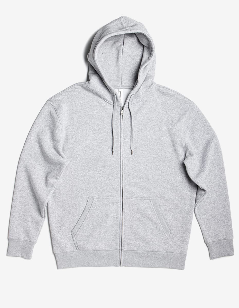 Heavyweight Zip Up Hoodie in Black Fleece for Men - Image 8