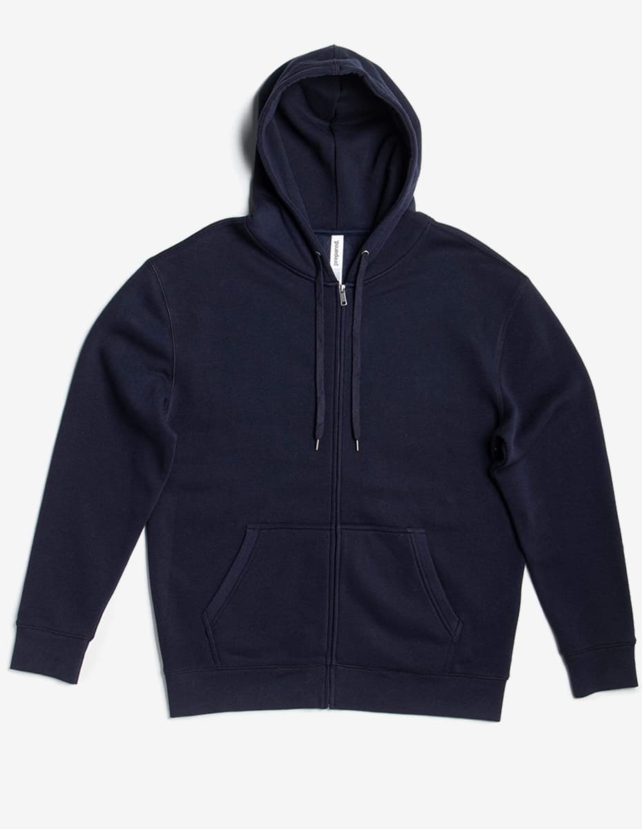 Heavyweight Zip Up Hoodie in Black Fleece for Men - Image 10