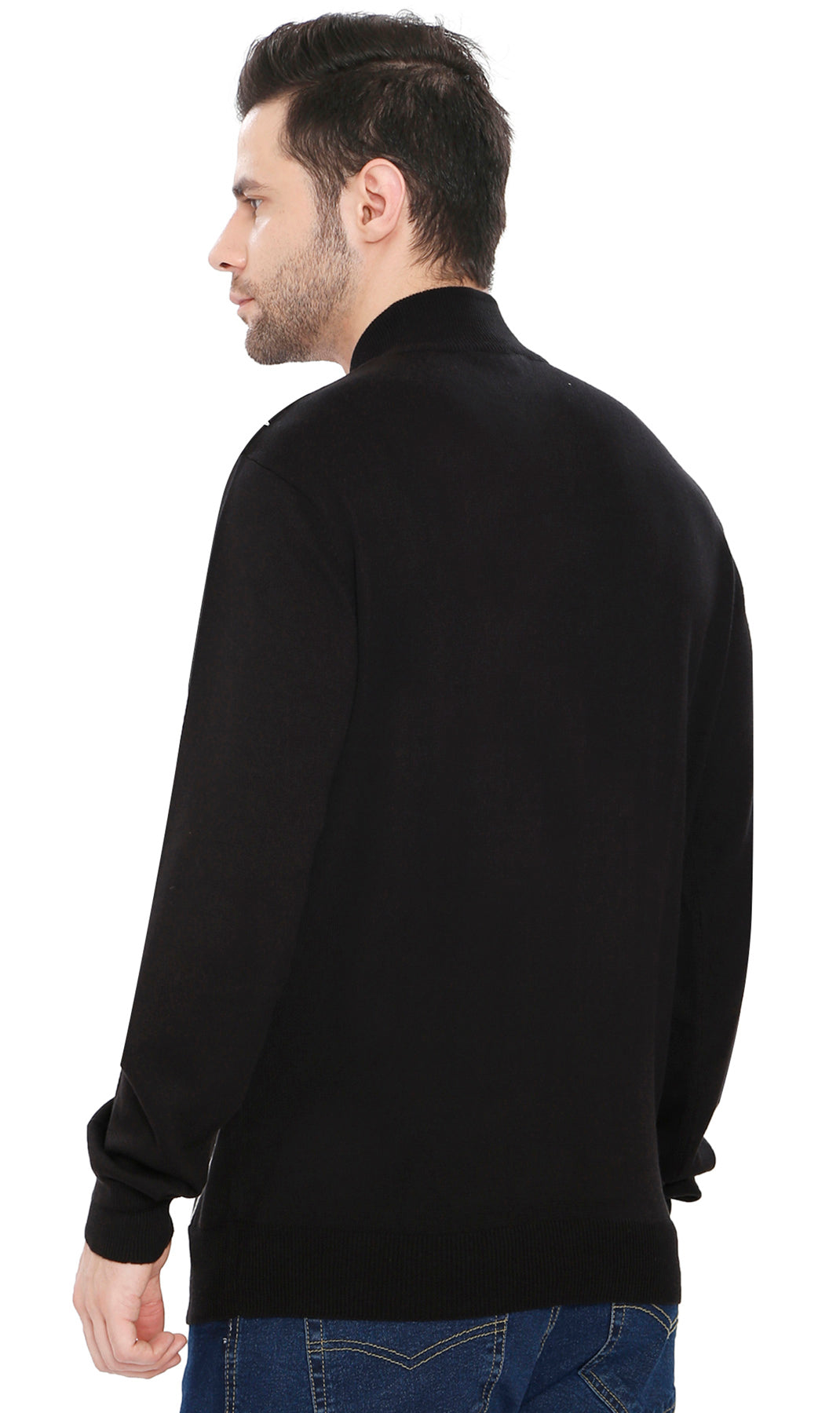 Men's Color Block Quarter Zip Sweater Sporty Knit Pullover