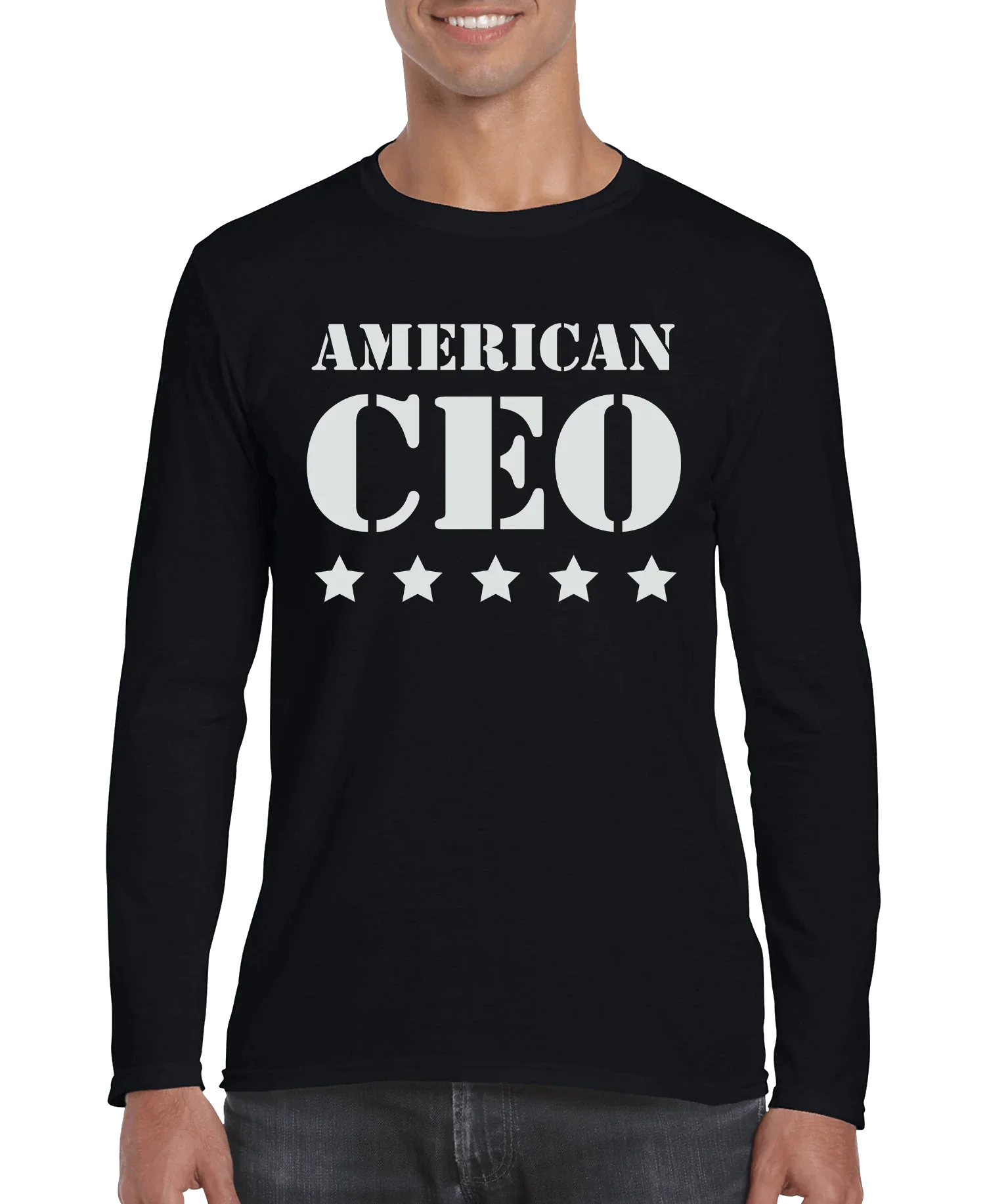Five Star American CEO Men's Long Sleeve Shirt
