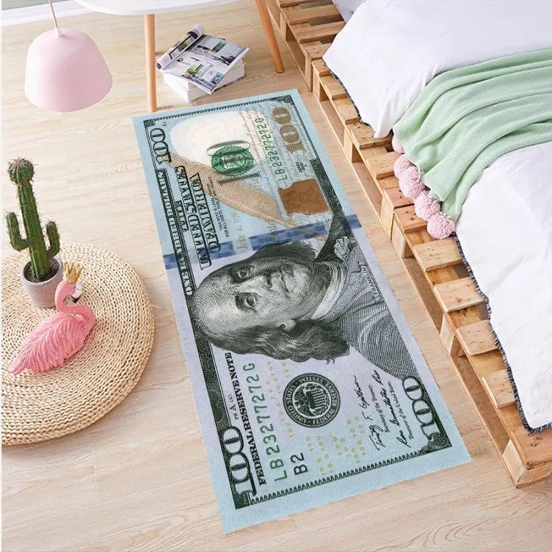 Dollar Pattern Stain-Resistant Foot Mat