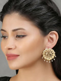 Handcrafted matte gold earrings featuring an elegant, artistic design.