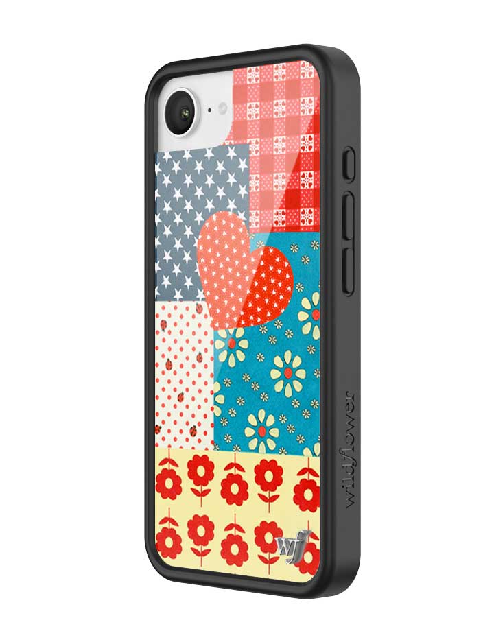 Flower Patch iPhone Case with Retro Floral and Plaid Prints - Image 2