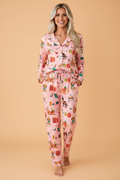 Christmas Dog Collared Top & Pants Pajama Set