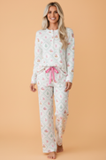 Christmas Patchwork Henley Top & Pant Pajama Set