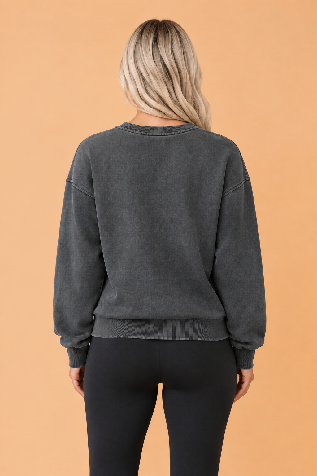 Solid Mineral Wash Drop Shoulder Sweatshirt