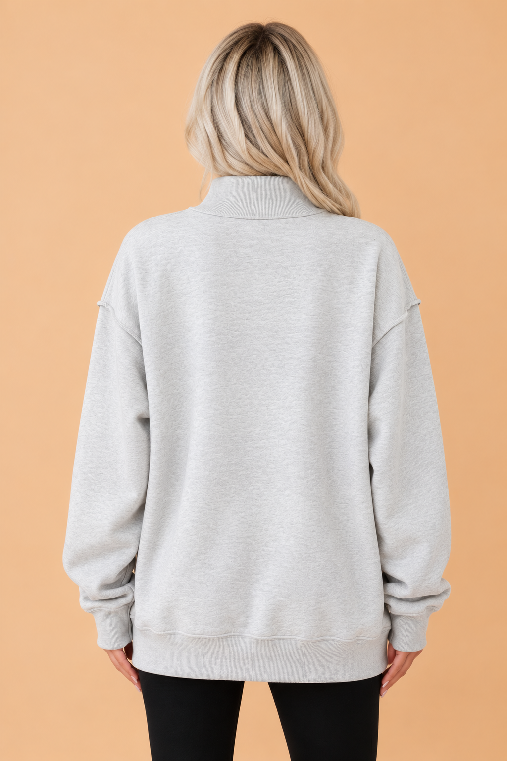 Christmas MERRY/JOLLY Embroidered Mock Neck Sweatshirt