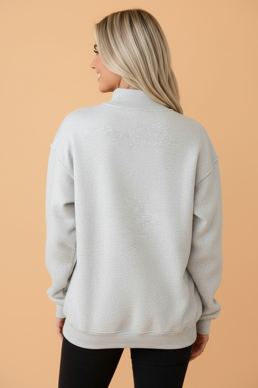 Christmas MERRY Letter Print Mock Neck Sweatshirt