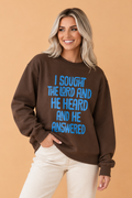 Trust in God Graphic Print Polka Dot Sweatshirt