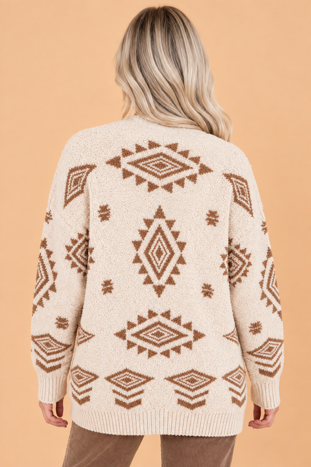 Western Aztec Open Front Tunic Cardigan