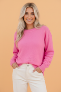 Solid Open Back Reverse Seam Ribbed Trim Sweater