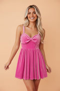 Solid Velvet Sweetheart Neck Sleeveless Mini Dress