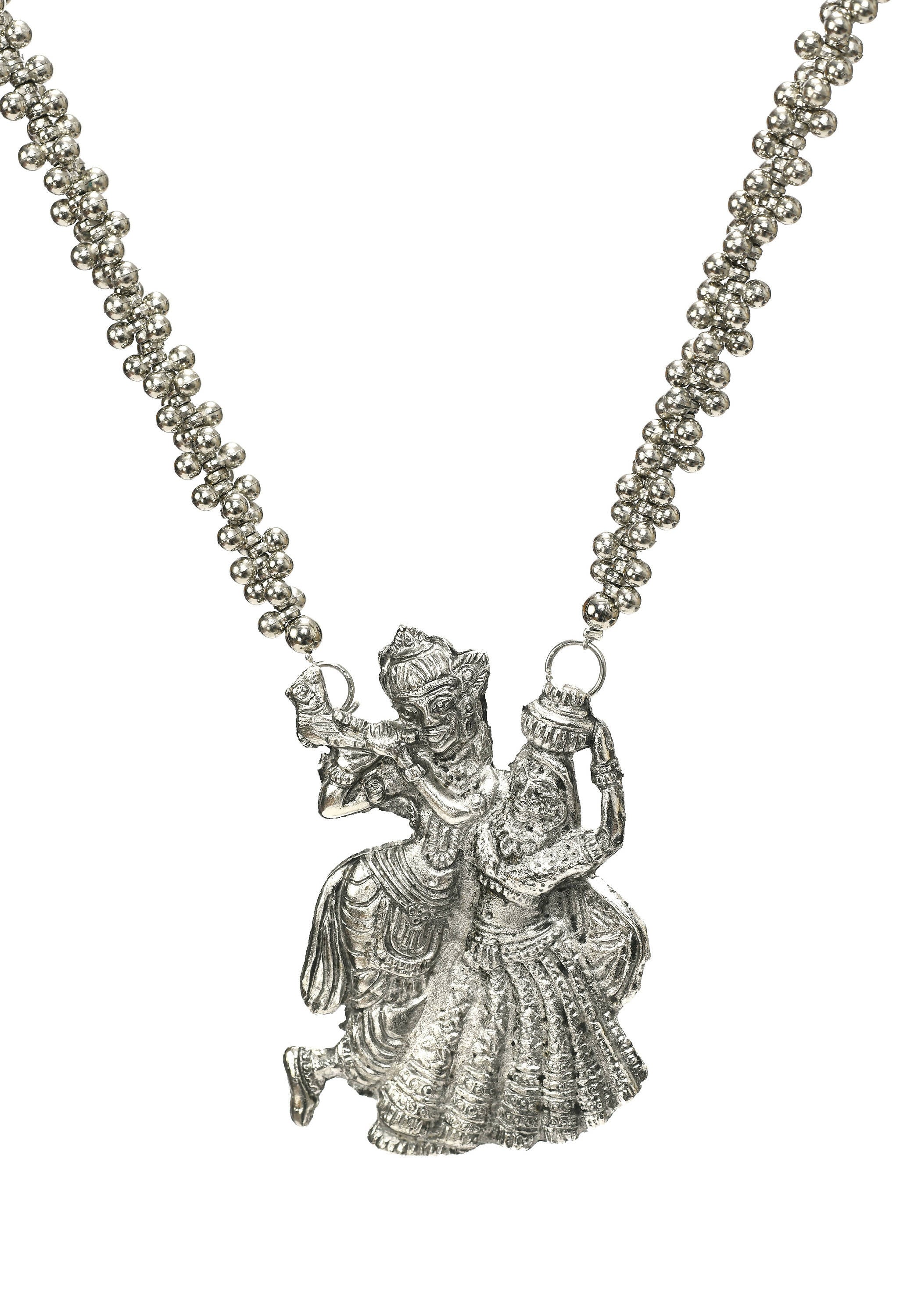 Radha Kishan Oxidised Silver-Plated Long Necklace for Women