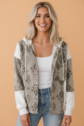 Western Aztec Colorblock Patchwork Drawstring Hooded Shacket