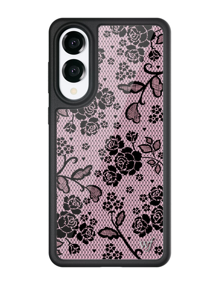 Lace Lover Phone Case for Samsung Galaxy in Pink and Black - Image 3