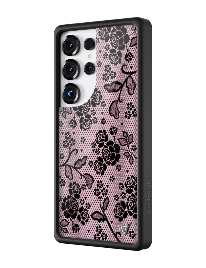 Lace Lover Phone Case for Samsung Galaxy in Pink and Black - Image 2