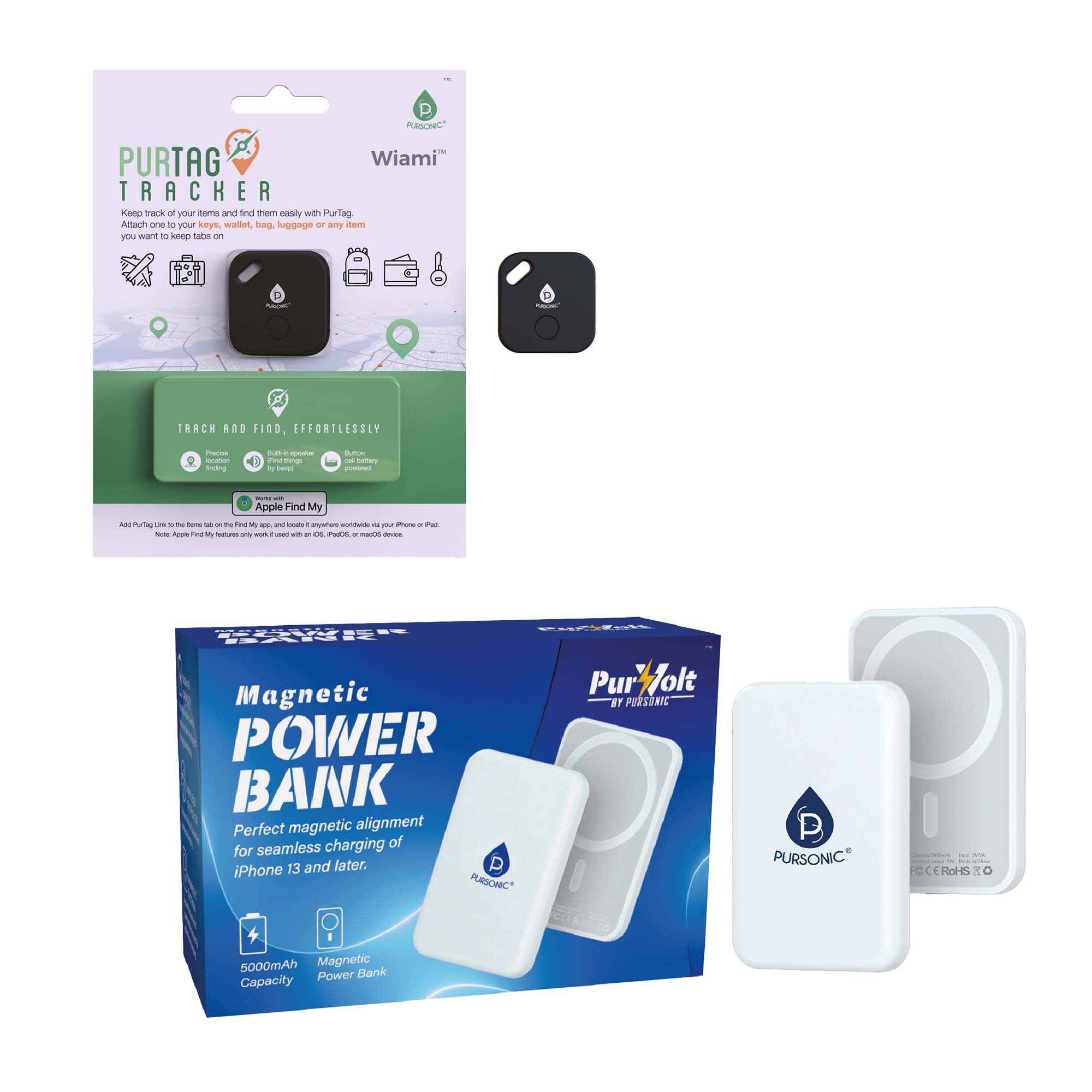 🧳 Pursonic Stay Charged & Never Lose Track Travel Bundle🌍