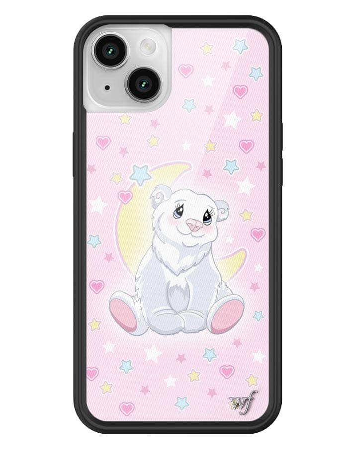 Polar Bear Princess Phone Case with Baby Pink Star Heart Print - Image 11