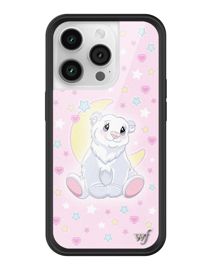 Polar Bear Princess Phone Case with Baby Pink Star Heart Print - Image 13