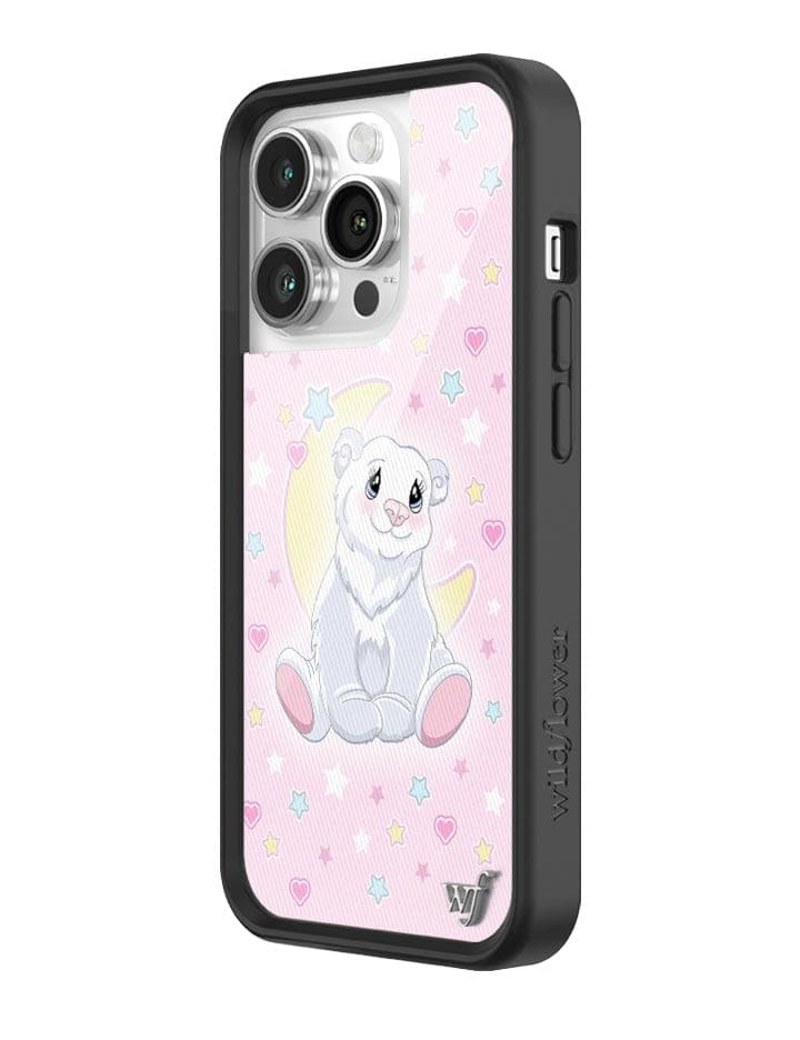 Polar Bear Princess Phone Case with Baby Pink Star Heart Print - Image 14